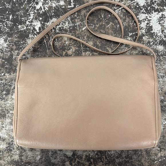 Anne Klein Taupe Leather Envelope Shoulder Bag 11x7" - Picture 3 of 6